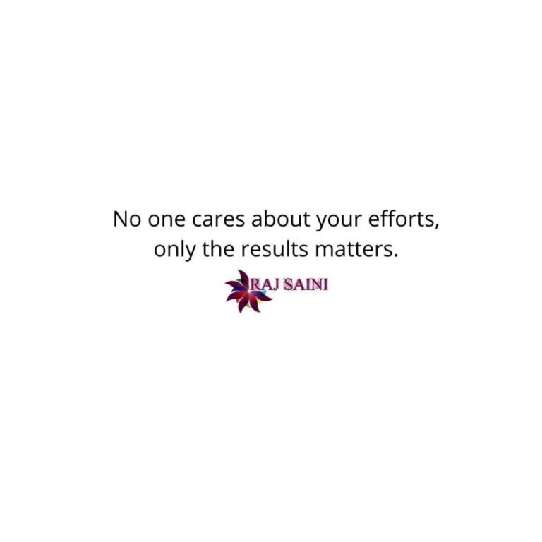 Read more about the article NO ONE CARES ABOUT YOUR EFFORTS !!