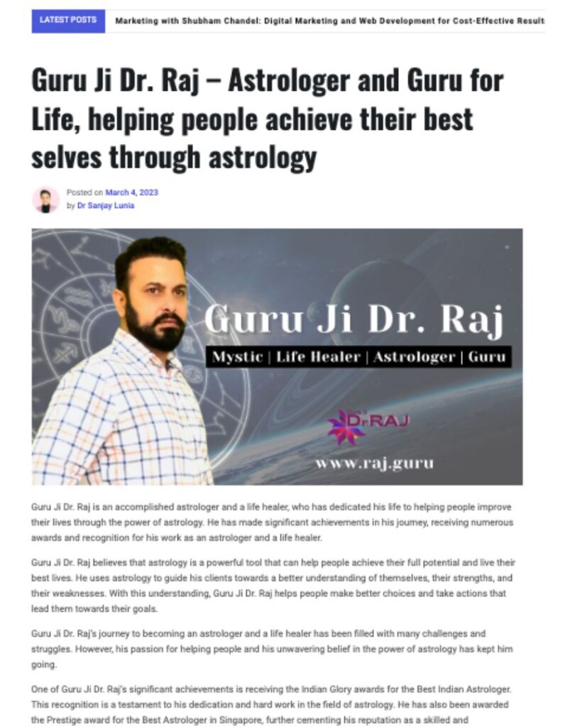 indian astrologer - guru ji dr. raj