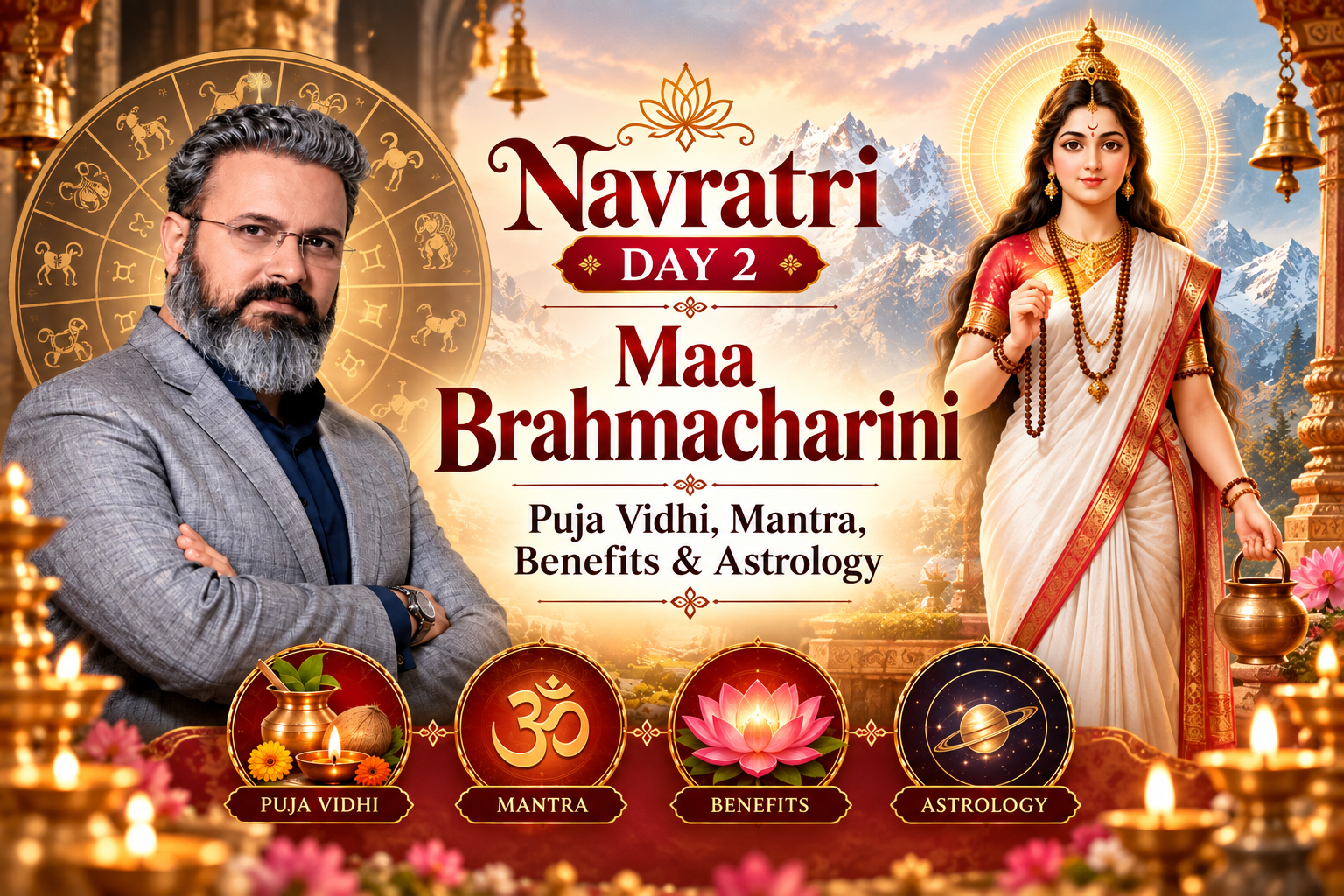 You are currently viewing N‍avratri  Day 2, Powerful Mantra and Maa Brahmacharini Blessings